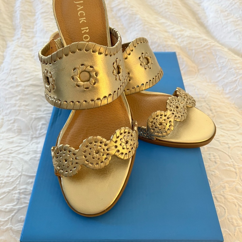 BNWT Jack Rogers Platinum Slide Sandals - Picture 3 of 5